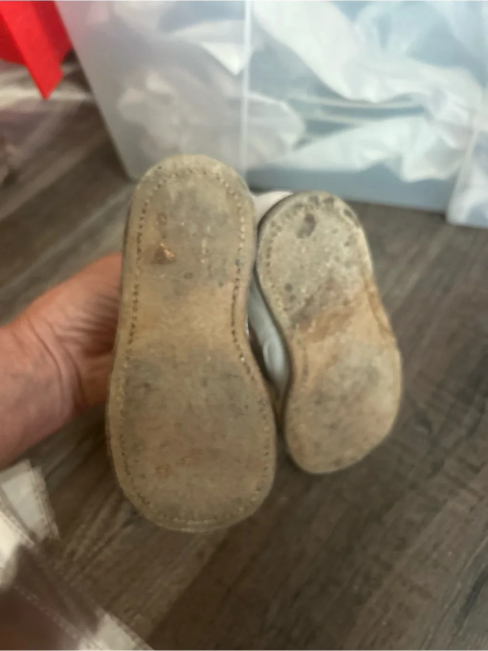 Vintage Stride Rite Leather Lace Up Baby Shoes